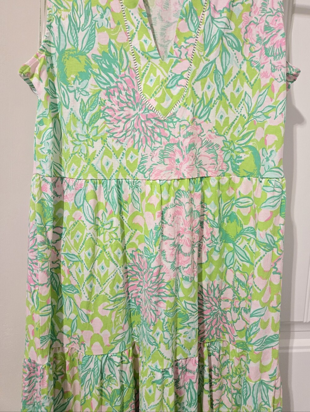 Lilly Pulitzer Sydnee Fauna Green Lime Feeling Good Maxi Dress - Picture 5 of 7